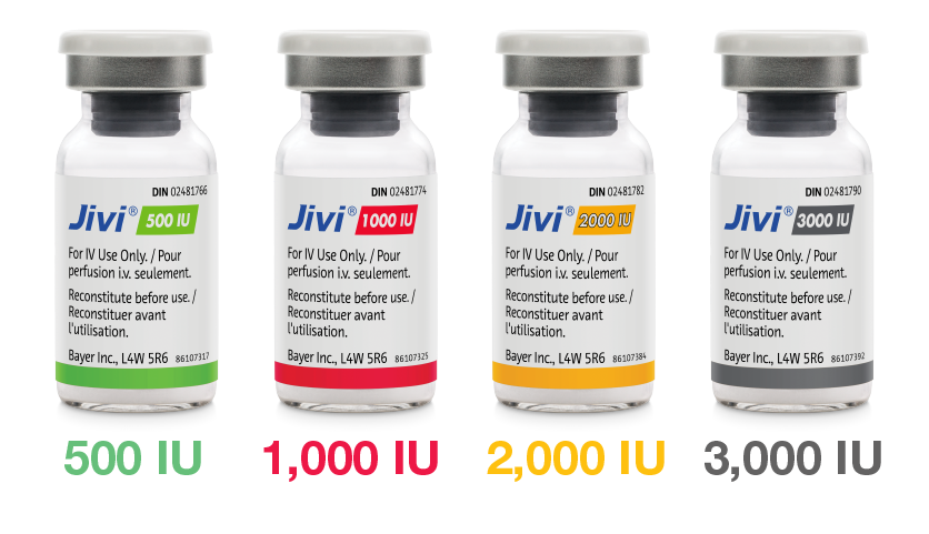 A row of 4 different vial sizes