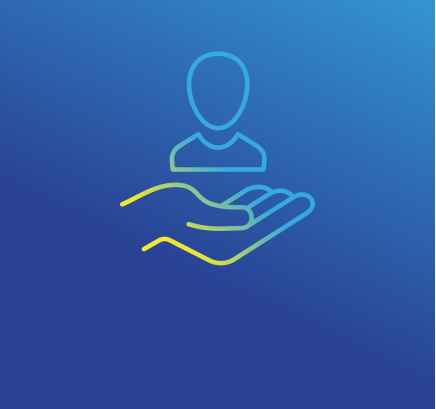 Person over hand icon